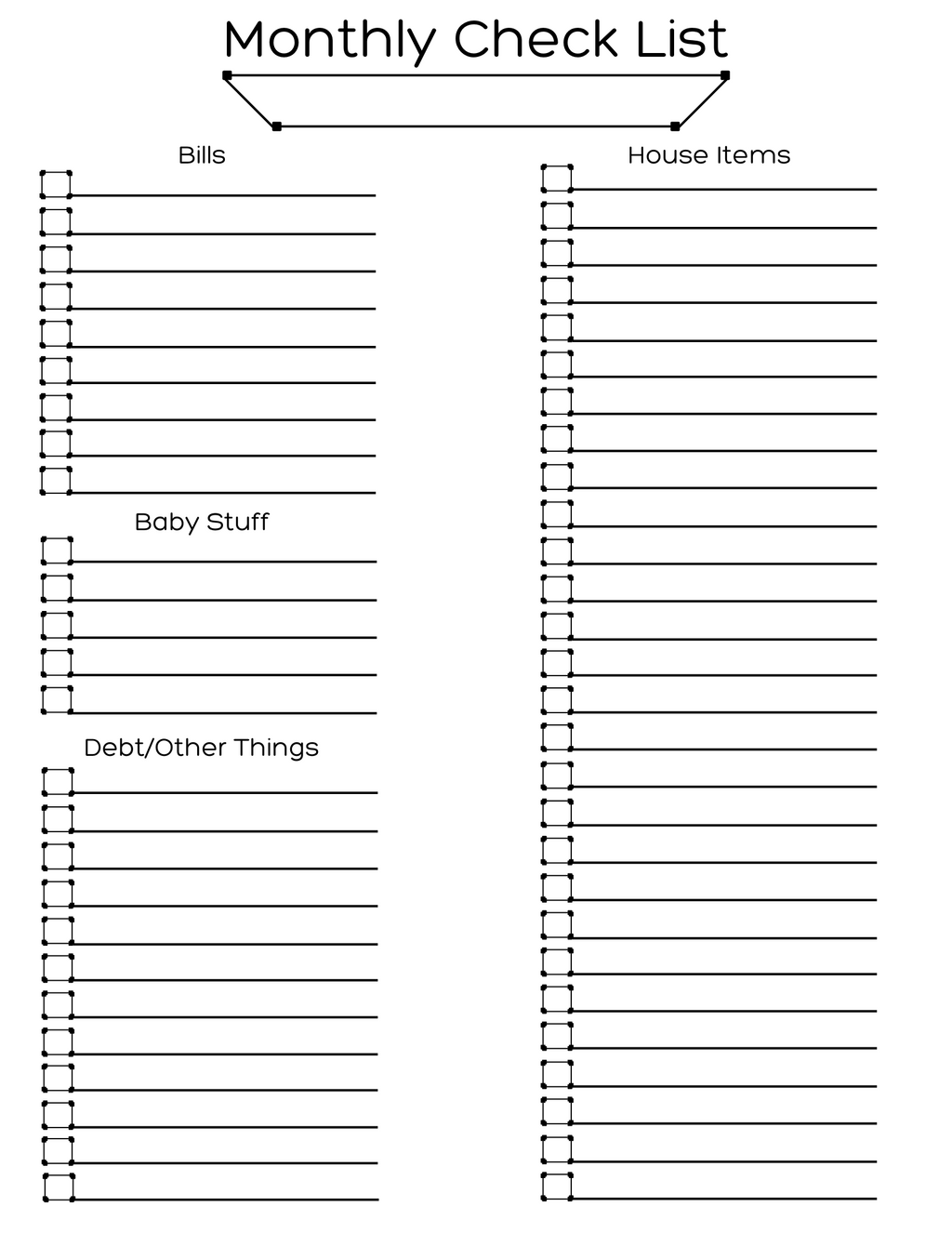 To-Do, Reminder, Monthly Check List