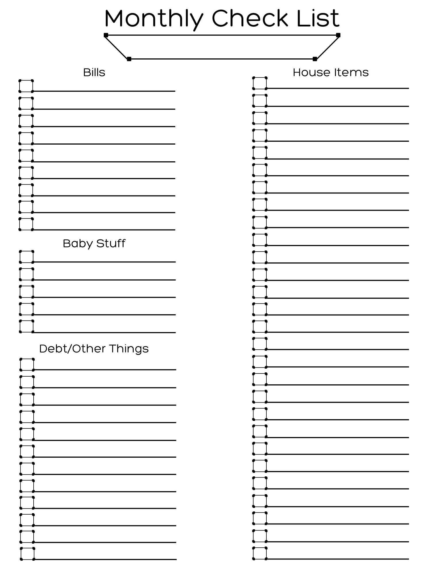 To-Do, Reminder, Monthly Check List